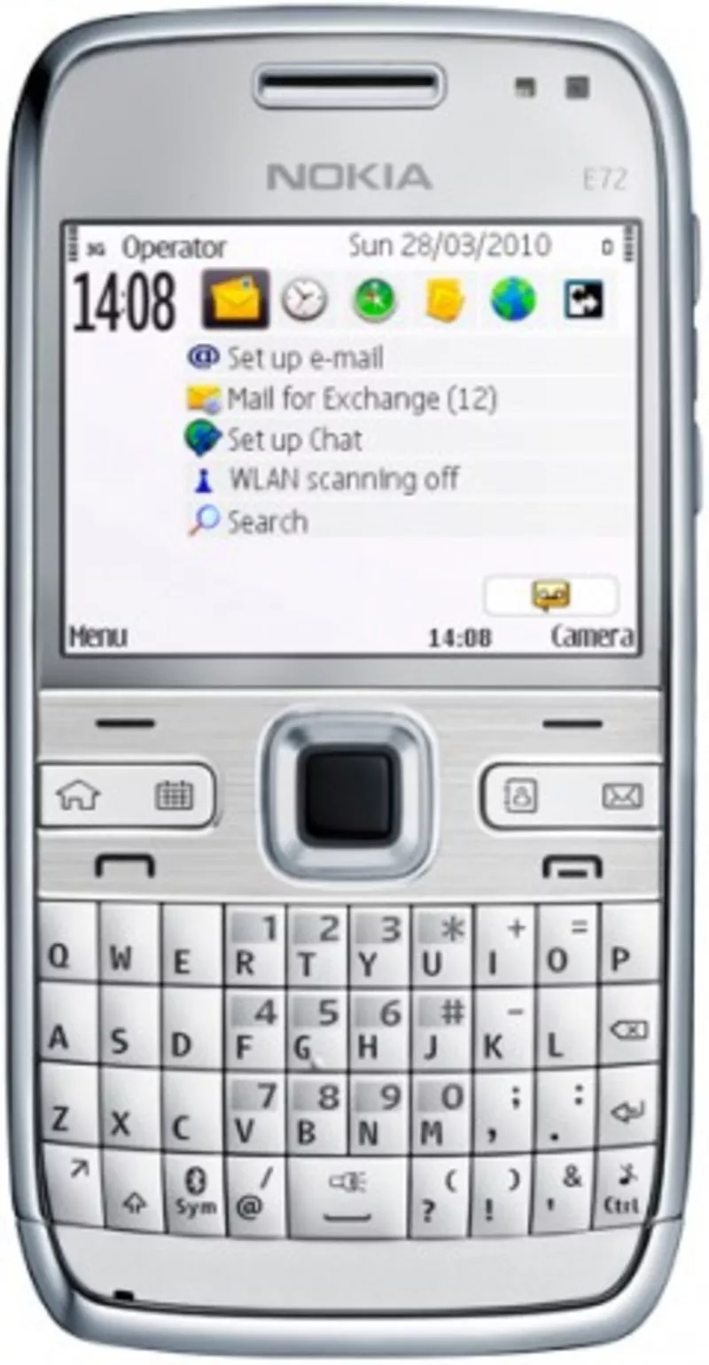 Nokia E72 Zircon White navi